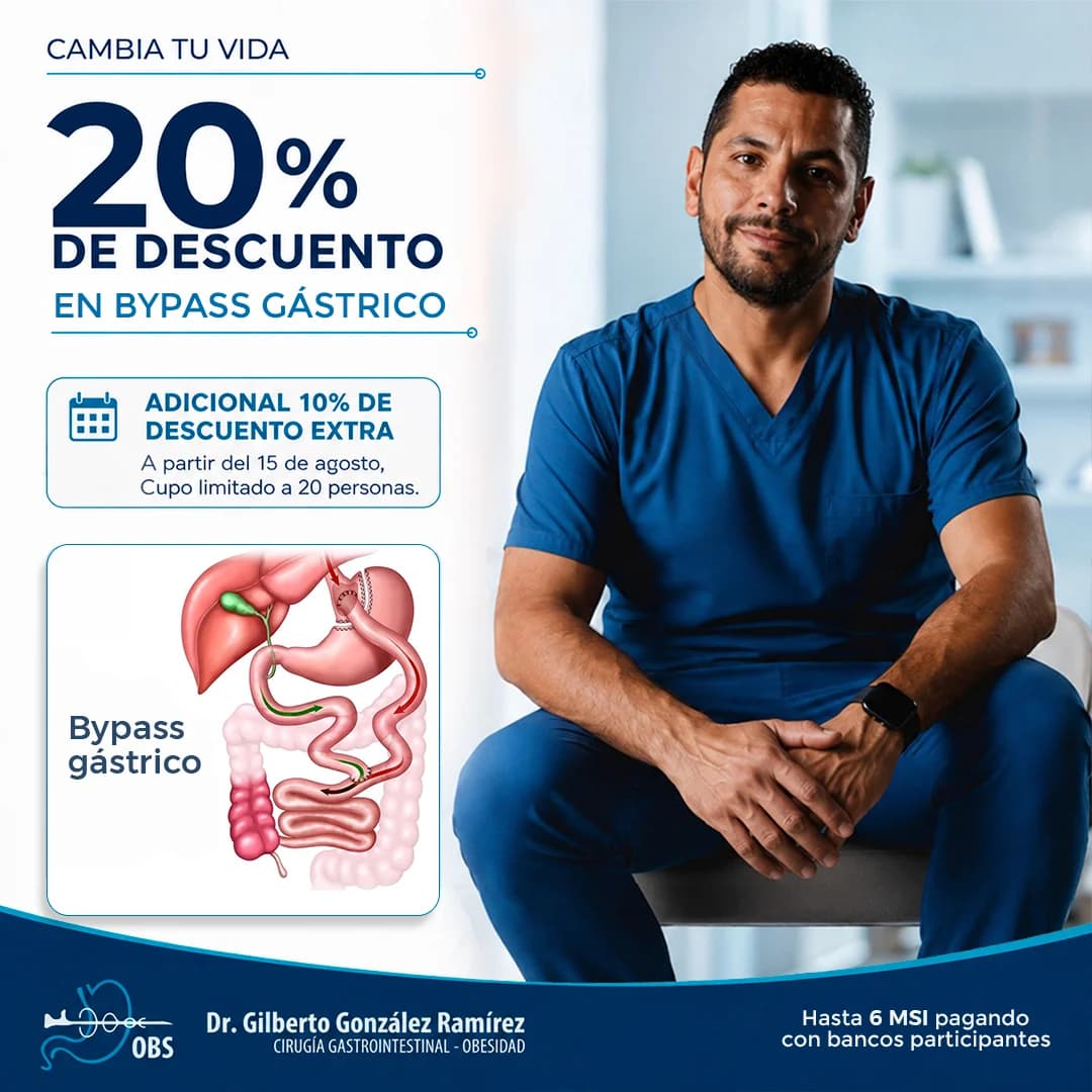 Bypass gástrico con hasta 30% de descuento